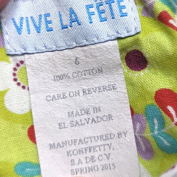 Vive La Fete Dress Girls Size 6 Green Floral Sundress Smocked Boutique - Picture 4 of 4